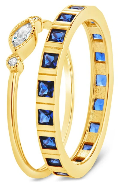 Shop Sterling Forever Cz Stacking Ring Set In Gold