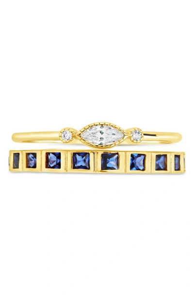 Shop Sterling Forever Cz Stacking Ring Set In Gold