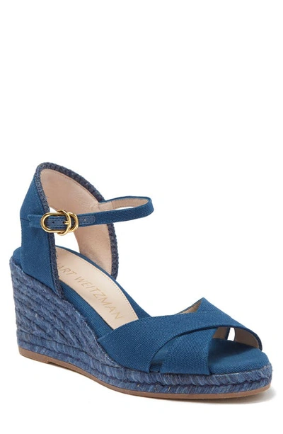 Shop Stuart Weitzman Mirela Espadrille Sandal In Nice Blue