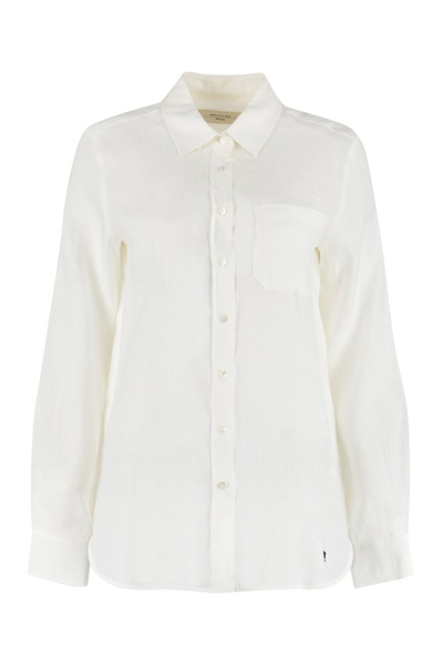 Shop Weekend Max Mara Long Sleeved Buttoned Shirt In White