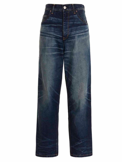Shop Junya Watanabe X Levis High Waist Jeans In Blue