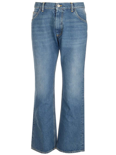 Shop Maison Margiela Distressed Flared Jeans In Blue