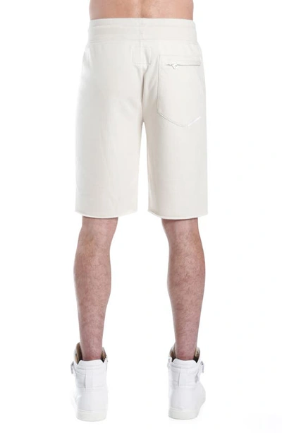Shop Hvman Logo French Terry Sweat Shorts In Cream