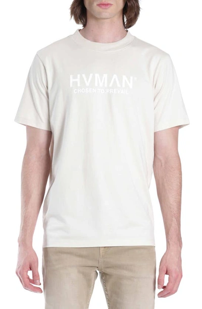 Shop Hvman Cotton Logo Tee In Cream