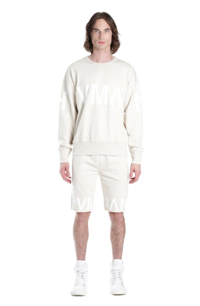 Shop Hvman Logo Crewneck Sweatshirt In Cream