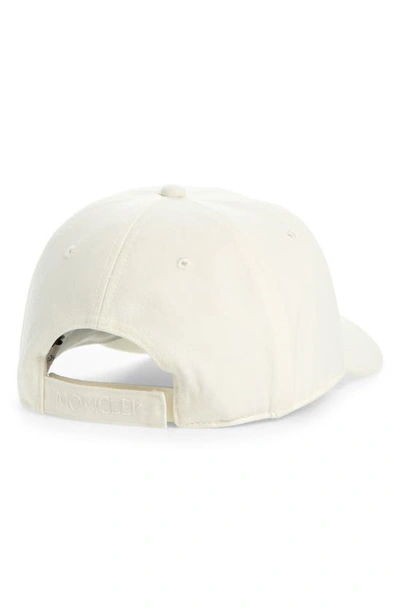 Shop Moncler Logo Cotton Baseball Cap In White