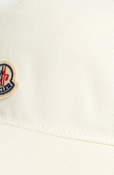 Shop Moncler Logo Cotton Baseball Cap In White