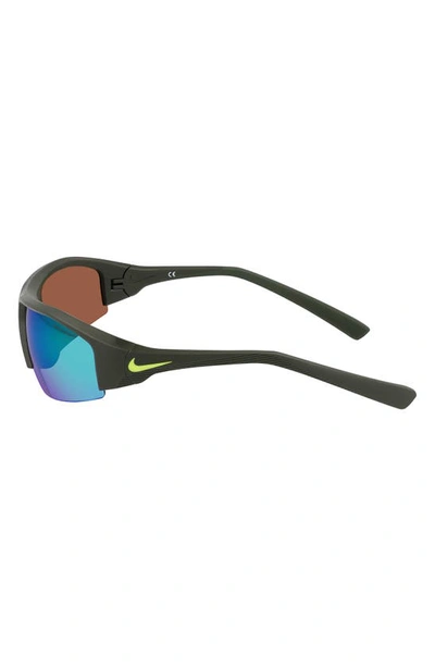 Shop Nike Skylon Ace 22 70mm Rectangular Sunglasses In Matte Sequoia/ Green Mirror
