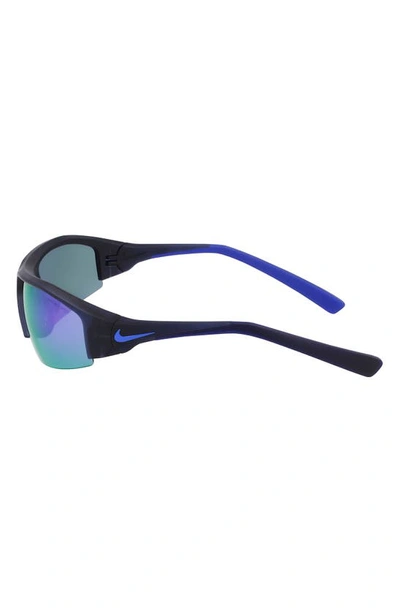 Shop Nike Skylon Ace 22 70mm Rectangular Sunglasses In Matte Obsidian/ Violet Mirror