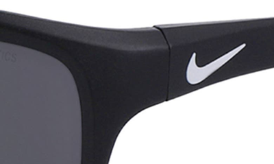 Shop Nike Adrenaline 22 64mm Rectangular Sunglasses In Matte Black/ Dark Grey