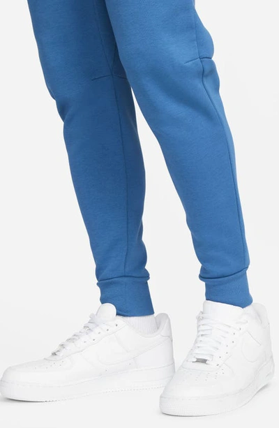 Shop Nike Tech Fleece Jogger Sweatpants In Dark Marina Blue/ Light Bone