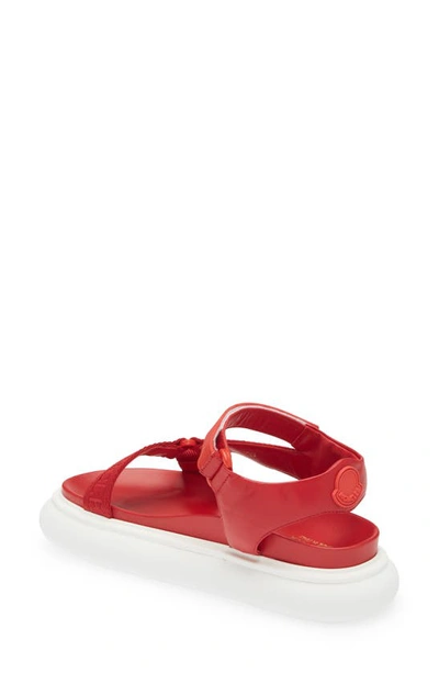 Shop Moncler Catura Platform Sandal In Red