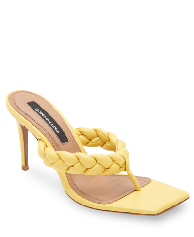 Shop Bcbgmaxazria Women's Bella Braided Thong Sandal Women's Shoes In Tuscany Yellow Leather