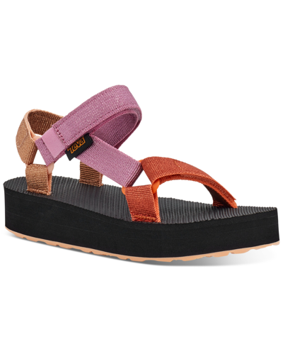 Shop Teva Kid's Midform Universal Metallic Sandals In Pink Metallic Multi