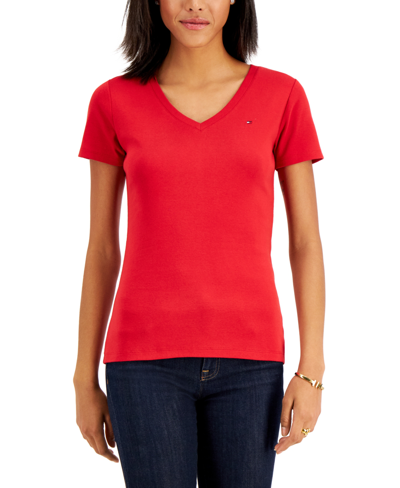 Shop Tommy Hilfiger V-neck T-shirt, Created For Macy's In Samba
