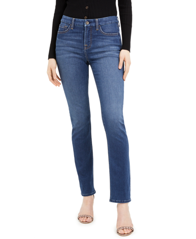 Jen7 Slim Straight Jeans In Classic Medium Blue | ModeSens