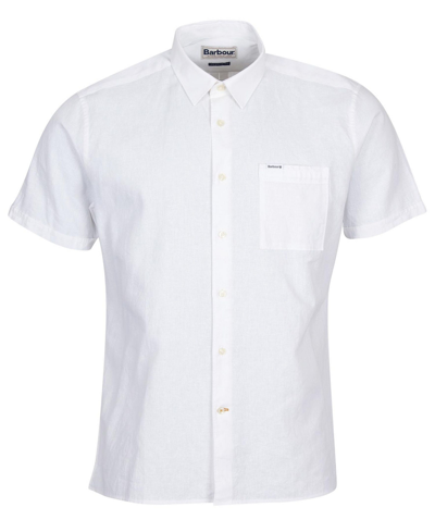 Shop Barbour Men's Nelson Short Sleeve Summer Shirt In White