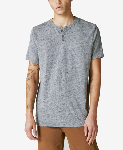 Shop Lucky Brand Men's Classic Henley Short Sleeve T-shirt In Black Iris