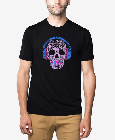 Shop La Pop Art Men's Premium Blend Word Art Styles Of Edm Music T-shirt In Black