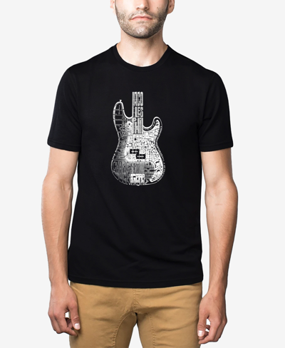 Shop La Pop Art Men's Premium Blend Word Art Bass Guitar T-shirt In Black