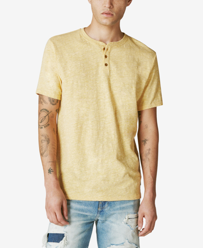 Shop Lucky Brand Men's Henley T-shirt In Mineral Yellow