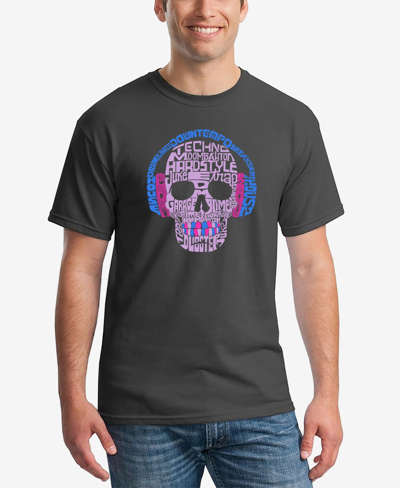 La Pop Art Men's Word Art Styles Of Edm Music T-shirt In Dark Gray