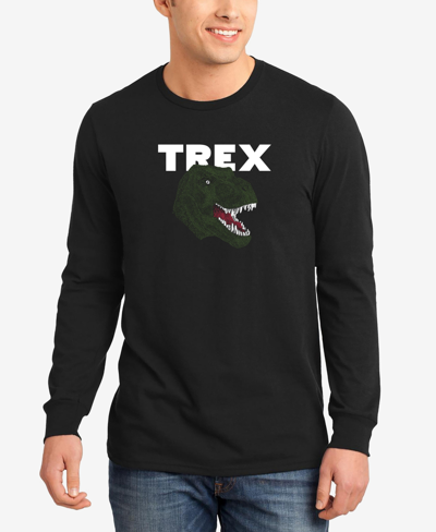 Shop La Pop Art Men's Word Art Long Sleeve T-rex Head T-shirt In Black