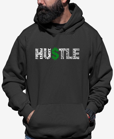 Shop La Pop Art Men's Word Art Hustle Hooded Sweatshirt In Dark Gray