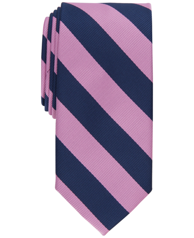 Shop Club Room Men's Classic Stripe Tie, Created For Macy's In Pink