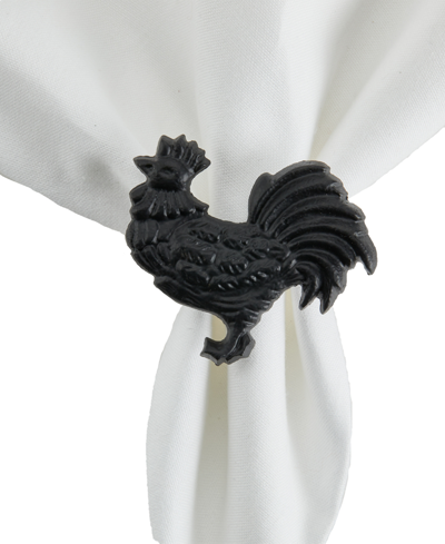 Shop Tableau Rooster Napkin Rings, Set Of 8 In Black