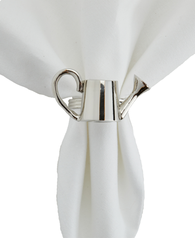 Shop Tableau Watering Can Napkin Rings, Set Of 8 In Silver-tone