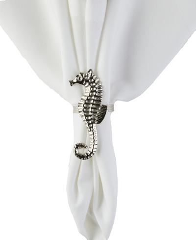 Shop Tableau Sea Horse Napkin Rings, Set Of 8 In Silver-tone