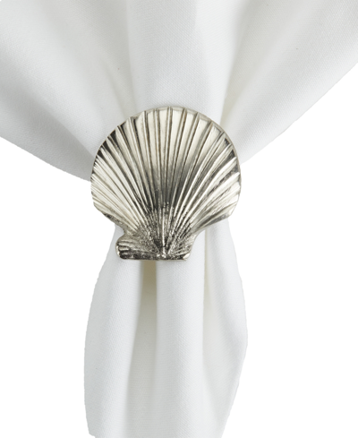 Shop Tableau Shell Napkin Rings, Set Of 8 In Silver-tone