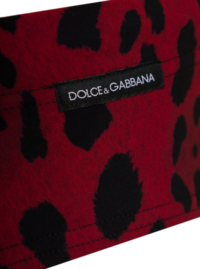 Shop Dolce & Gabbana Mens Animal Printed Swim Briefs In Red