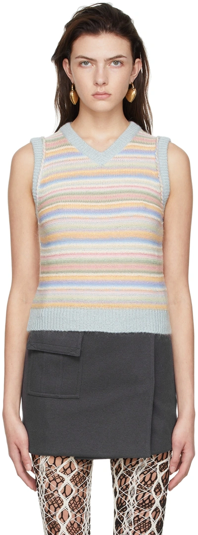 Shop Acne Studios Multicolor Cotton Vest In Cvh Pale Blue/multi