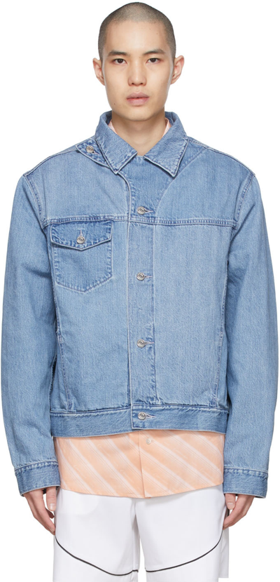Shop Commission Ssense Exclusive Blue Denim Jacket In Washed Blue