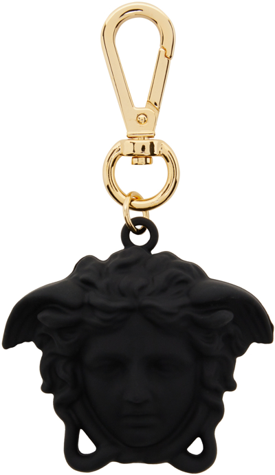 Shop Versace Black 'la Medusa' Keychain In 1b00v Black