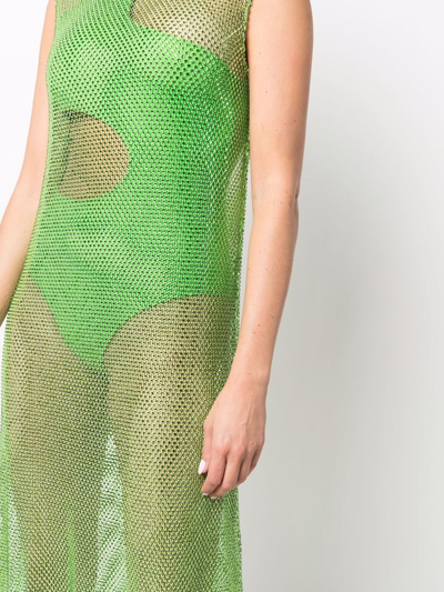 Shop Stella Mccartney Sequinned Cut-out Dress In Green