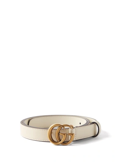Gucci 2cm Gg Marmont Leather Belt In White | ModeSens