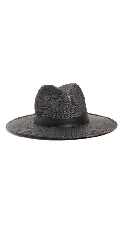 Shop Janessa Leone Simone Straw Hat In Black