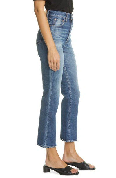 Shop Moussy Otis High Waist Flare Jeans In Blue