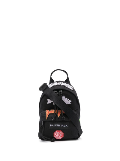Shop Balenciaga Patch-detail Crossbody Backpack In Black
