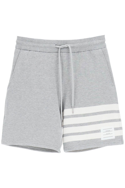 Shop Thom Browne 4-bar Shorts In Grey,white