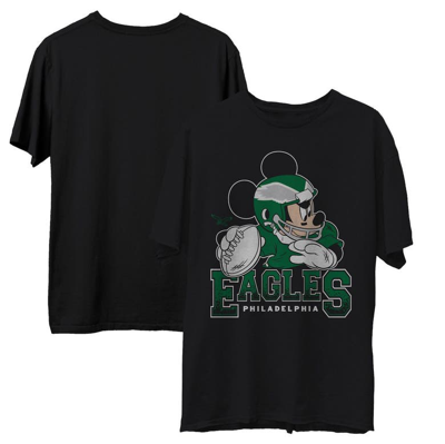 Men's Junk Food Black Philadelphia Eagles Disney Mickey QB T-Shirt