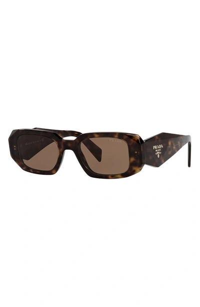 Shop Prada 51mm Rectangular Sunglasses In Tortoise/ Brown