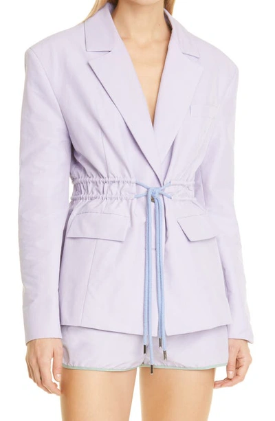 Shop Aknvas Amanda Drawstring Blazer In Lavender
