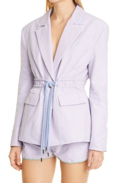 Shop Aknvas Amanda Drawstring Blazer In Lavender