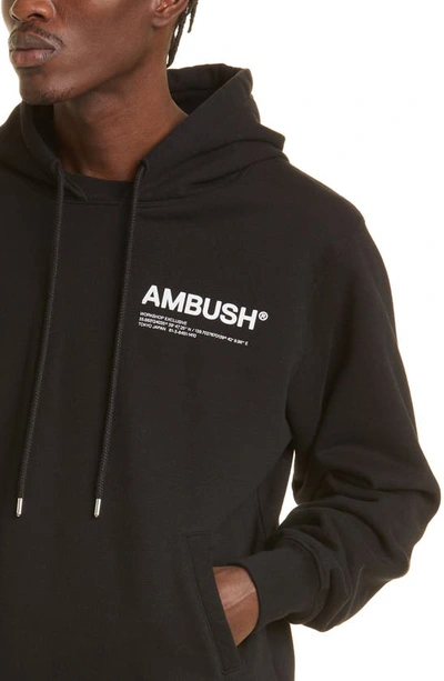 Shop Ambush Workshop Logo Cotton Hoodie In Black Cloud Dancer
