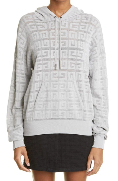 Shop Givenchy 4g Monogram Jacquard Hoodie In Cloud Grey