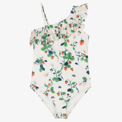 Shop Molo Teen Girls Swimsuit (upf50+) In Ivory